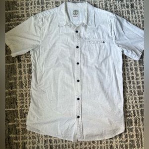 Voyager Mens White Button Down Shirt Size Large